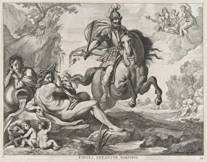 Plate 28: Mars on horseback at center, and Romulus and Remus with the wolf at lower left; ..., 1636 Plate 28: Mars on horseback at center, and Romulus and Remus with the wolf at lower left; ..., 1636