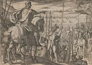 Alexander The Great Gallery: Plate 3: Alexander Instructing his Soldiers, from The Deeds of Alexander the Great, 1608