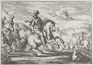 On Horseback Gallery: Plate 3: the charge is ordered, 1635-60. Creator: Jacques Courtois