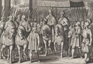 Papal Crown Prints: Plate 3: Charles V Crowned Emperor entering Rome with the Pope