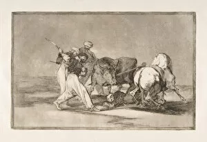Bullfight Gallery: Plate 3 of the Tauromaquia : The Moors settled in Spain