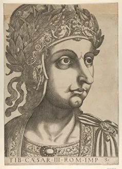 Tiberius Claudius Nero Prints: Plate 3: Tiberius turned to the right, from The Twelve Caesars, 1610-40. Creator: Anon