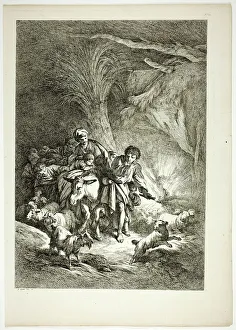 Torchlight Prints: Plate 30 of 38 from Oeuvres de J. B. Huet, 1796–99. Creator: Jean Baptiste Marie Huet