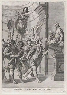 Plate 30: Marcellus dedicating the spoils of war to Jupiter; from Guillielmus Becanuss S... 1636
