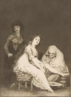 Bawd Gallery: Plate 31 from Los Caprichos : She prays for her (Ruega por ella.), 1799