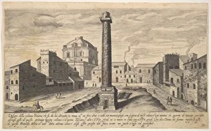 Etienne Prints: Plate 31: view of the column of Trajan, shown with its pedestal dug out from the earth