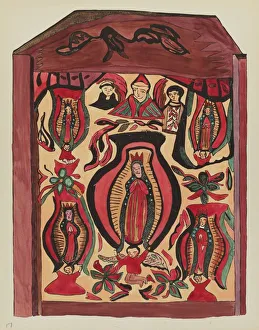 Screenprint Prints: Plate 32: Our Lady of Guadalupe: From Portfolio Spanish Colonial Designs of New Mexico