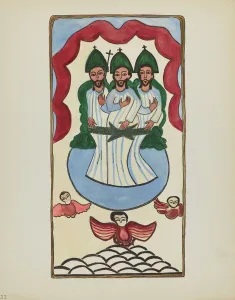 Screenprint Prints: Plate 33: The Holy Trinity: From Portfolio Spanish Colonial Designs of New Mexico