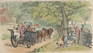 Charabanc Gallery: Plate 33, from World in Miniature, 1816. 1816. Creator: Thomas Rowlandson