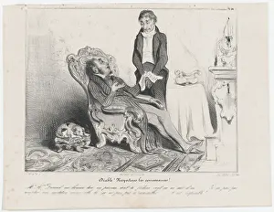 Rich Prints: Plate 34: Diable! Respectons les convenances!, 1838. Creator: Honore Daumier