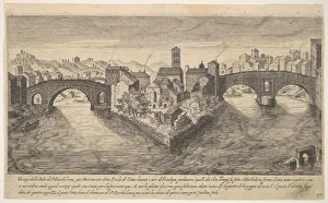 Etienne Prints: Plate 37: view of the church of San Bartolomeo all Isola on Tiber Island, Rome