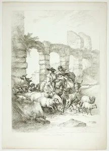 Huet Jean Baptiste I Prints: Plate Twelve of 38 from Oeuvres de J