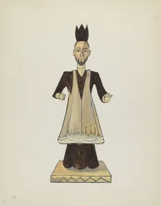 Screenprint Prints: Plate 39: St. John Nepomuk Bulto: From Portfolio Spanish Colonial Designs of New Mexico