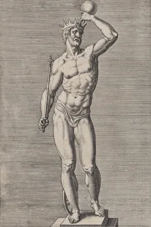 Images Dated 29th September 2020: Plate 4: Apollo; statue of the nude god standing on a socle