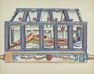 Multicoloured Gallery: Plate 4: Christ in the Sepulchre: From Portfolio 'Spanish Colonial Designs of New Mexico'