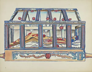 Screenprint Prints: Plate 4: Christ in the Sepulchre: From Portfolio Spanish Colonial Designs of New Mexico