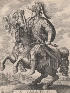 Plate 4: Emperor Gaius on Horseback, from The First Twelve Roman Caesars, after Tempe