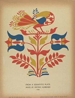 Floral Design Gallery: Plate 4: From Portfolio 'Folk Art of Rural Pennsylvania', c. 1939. Creator: Unknown