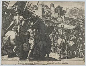 Etching And Engraving Collection: Plate 4: The victory of Goleta, near Tunis, from the Triumphs of Charles V, 1614