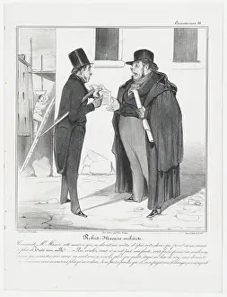 Architect Prints: Plate 41: Robert Macaire architecte, 1838. Creator: Honore Daumier