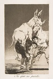 Foolish Prints: Plate 42 from Los Caprichos : Thou who canst not (Tu que no puedes. ), 1799