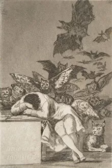 Intellectual Collection: Plate 43 from Los Caprichos : The sleep of reason produces monsters (E