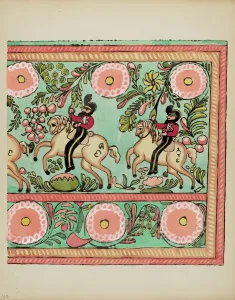 Screenprint Prints: Plate 43: Painted Chest Design: From Portfolio Spanish Colonial Designs of New Mexico