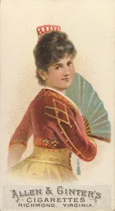 Black Hair Gallery: Plate 44, from the Fans of the Period series (N7) for Allen &
