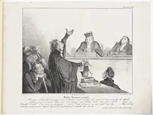 Legal Document Prints: Plate 44: Robert Macaire avocat, 1838. Creator: Honore Daumier