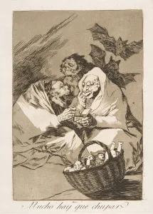 Foolish Prints: Plate 45 from Los Caprichos: There is Plenty to Suck (Mucho hay que chupar. ), 1799