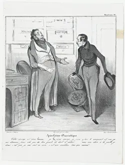 Office Prints: Plate 46: Speculateur Dramatique, 1838. Creator: Honore Daumier