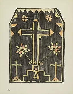 New Mexico Gallery: Plate 46: Straw Applique Design: From Portfolio 'Spanish Colonial Designs of New Mexico'