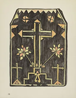 Screenprint Prints: Plate 46: Straw Applique Design: From Portfolio Spanish Colonial Designs of New Mexico