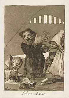 Friar Gallery: Plate 49 from Los Caprichos : Hobgoblins (Duendecitos.), 1799. Creator: Francisco Goya