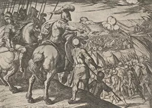 Alexander Iii Of Macedon Gallery: Plate 5: Alexander Directing a Battle, from The Deeds of Alexander the Great, 1608