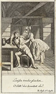 Almanac Prints: Plate 5 from The Deserter by Sedaine, 1775. Creator: Daniel Berger