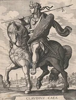 Images Dated 28th October 2020: Plate 5: Emperor Claudius on Horseback, from The First Twelve Roman Caesars after Tem