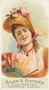 Schumacher And Prints: Plate 5, from the Fans of the Period series (N7) for Allen & Ginter Cigarettes Brands