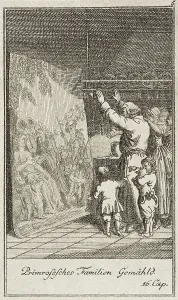 Hands Up Prints: Plate 5 for Oliver Goldsmith's The Vicar of Wakefield, 1776. Creator: Daniel Berger