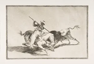 Francisco De Prints: Plate 5 from The Tauromaquia : The spirited Moor Gazul is the first to spear bulls