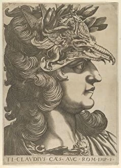 Caesar Collection: Plate 5: Tiberius Claudius in profile to the right, from The Twelve Caesars, 1610-40