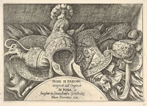 Caravaggio Polidoro Da Gallery: Plate 5: trophies of Roman arms from decorations above the windows on the second floor of