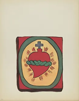Screenprint Prints: Plate 50: Sacred Heart: From Portfolio Spanish Colonial Designs of New Mexico