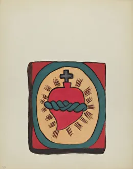 Plate 50: Sacred Heart: From Portfolio Spanish Colonial Designs of New Mexico, 1935 / 1942. Creator: Unknown