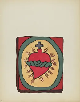 Plate 50: Sacred Heart: From Portfolio Spanish Colonial Designs of New Mexico, 1935 / 1942. Creator: Unknown