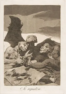 Claw Prints: Plate 51 from Los Caprichos : They spruce themselves up (Se repulen. ), 1799