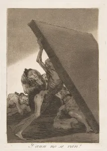 Gravestone Gallery: Plate 59 from Los Caprichos : And still they don t go! (Y aun no se van!), 1799