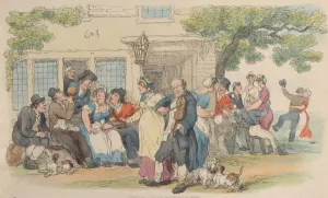 World In Miniature Prints: Plate 6: The Ale-House Door, from World in Miniature, 1816. 1816