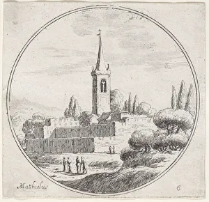 Lodovico Mattioli Prints: Plate 6: church steeple at center