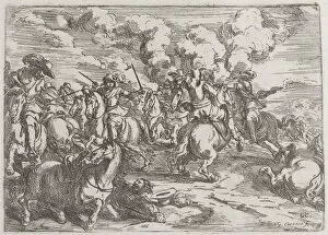 Plate 6: the combat, 1635-60. Creator: Jacques Courtois